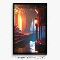 Pixel Art Poster - Cool Resting Place (8 Bit Psychedelic Video Game Print)