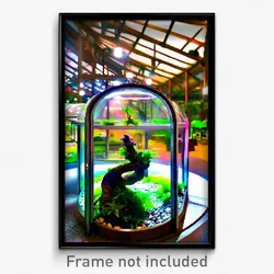 Pixel Art Poster - Well Made Terrarium (8 Bit Psychedelic Video Game Print)