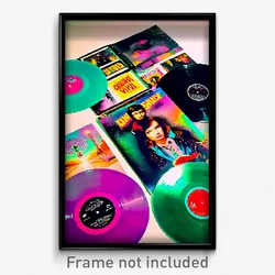Pixel Art Poster - Quirky Vinyl (8 Bit Psychedelic Trippy Video Game Print)