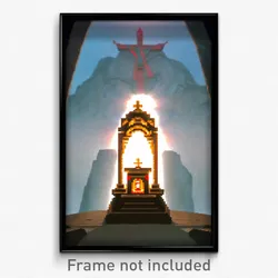 Pixel Art Poster - Distorted Shrine (8 Bit Psychedelic Trippy Video Game Print)