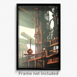 Pixel Art Poster - Stylish Mine (8 Bit Psychedelic Trippy Video Game Print)