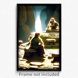 Pixel Art Poster - Thoughtful Dolmen (8 Bit Psychedelic Trippy Video Game Print)