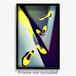 Pixel Art Poster - Yellow Flats (8 Bit Psychedelic Trippy Video Game Print)