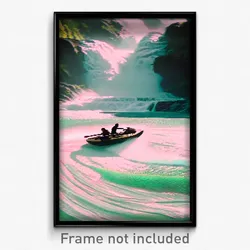 Pixel Art Poster - Cool Rapids (8 Bit Psychedelic Trippy Weird Video Game Print)