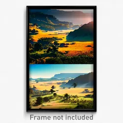 Pixel Art Poster - Amazing Landscape (8 Bit Psychedelic Trippy Video Game Print)