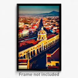 Pixel Art Poster - Impeccable Mexican City (8 Bit Psychedelic Video Game Print)