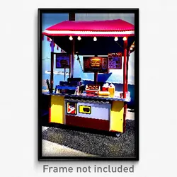 Pixel Art Poster - Well Made Hot Dog Stand (8 Bit Psychedelic Video Game Print)