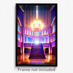 Pixel Art Poster - Novel Hall (8 Bit Psychedelic Trippy Weird Video Game Print)