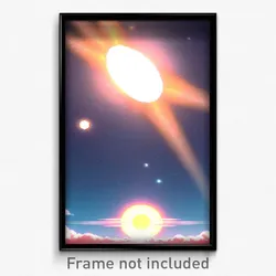 Pixel Art Poster - Infinite Sun And Moon (8 Bit Psychedelic Video Game Print)