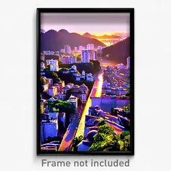 Pixel Art Poster - Thick Brazilian City (8 Bit Psychedelic Video Game Print)