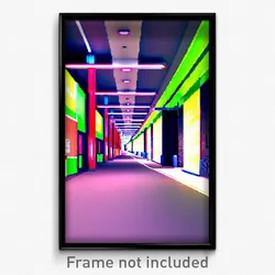Pixel Art Poster - Modern Lane (8 Bit Psychedelic Trippy Weird Video Game Print)