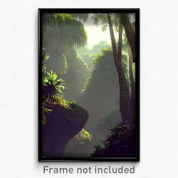 Pixel Art Poster - Muted Rainforest (8 Bit Psychedelic Trippy Video Game Print)