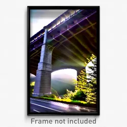 Pixel Art Poster - Nifty Viaduct (8 Bit Psychedelic Trippy Video Game Print)