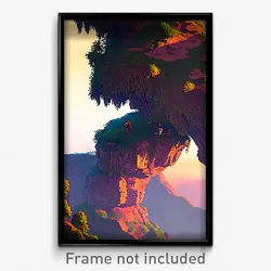 Pixel Art Poster - Wonderful Outcropping (8 Bit Psychedelic Video Game Print)
