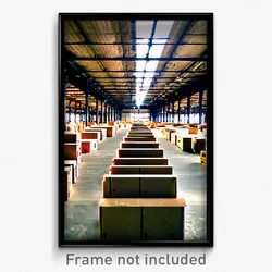 Pixel Art Poster - Prestigious Warehouse (8 Bit Psychedelic Video Game Print)