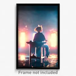 Pixel Art Poster - Fluid Den (8 Bit Psychedelic Trippy Weird Video Game Print)