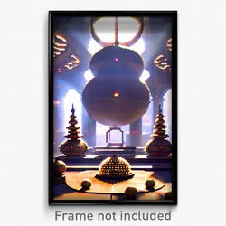 Pixel Art Poster - Spherical Nunnery (8 Bit Psychedelic Trippy Video Game Print)