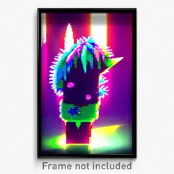 Pixel Art Poster - Crazy Spike (8 Bit Psychedelic Trippy Weird Video Game Print)