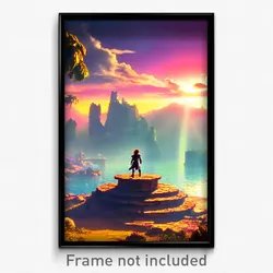 Pixel Art Poster - Admirable Realm (8 Bit Psychedelic Trippy Video Game Print)