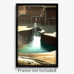 Pixel Art Poster - Agitated Watering Hole (8 Bit Psychedelic Video Game Print)