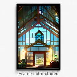 Pixel Art Poster - Glass Homestead (8 Bit Psychedelic Trippy Video Game Print)