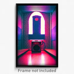Pixel Art Poster - Fluid Cathouse (8 Bit Psychedelic Trippy Video Game Print)