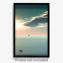 Pixel Art Poster - Remote Ocean (8 Bit Psychedelic Trippy Video Game Print)