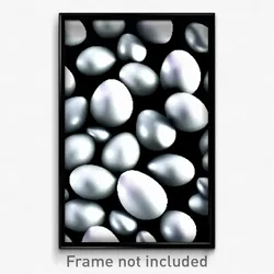 Pixel Art Poster - Silver Easter Eggs (8 Bit Psychedelic Video Game Print)