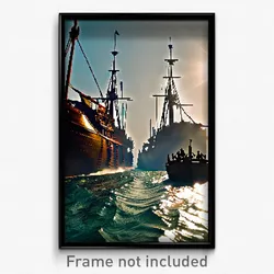 Pixel Art Poster - Bustling Shipwreck (8 Bit Psychedelic Video Game Print)