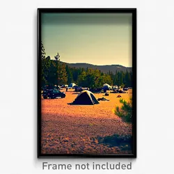 Pixel Art Poster - Unknown Campsite (8 Bit Psychedelic Trippy Video Game Print)