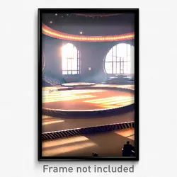 Pixel Art Poster - Round Ballroom (8 Bit Psychedelic Trippy Video Game Print)