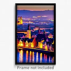 Pixel Art Poster - Admired German City (8 Bit Psychedelic Video Game Print)
