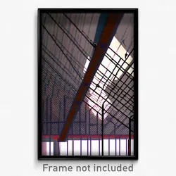 Pixel Art Poster - Wire Frame Attic (8 Bit Psychedelic Trippy Video Game Print)