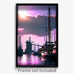 Pixel Art Poster - Incredible Shipyard (8 Bit Psychedelic Video Game Print)