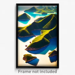 Pixel Art Poster - Tremendous Archipelago (8 Bit Psychedelic Video Game Print)