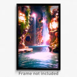Pixel Art Poster - Unsightly Grotto (8 Bit Psychedelic Trippy Video Game Print)