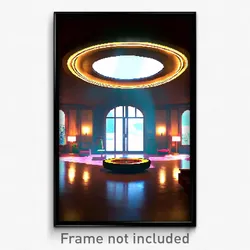 Pixel Art Poster - Oval Lodge (8 Bit Psychedelic Trippy Weird Video Game Print)