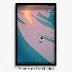 Pixel Art Poster - Glitchy Snowfields (8 Bit Psychedelic Video Game Print)