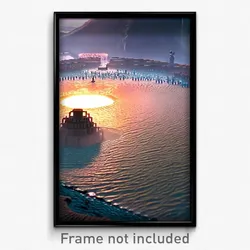 Pixel Art Poster - Vast Watering Hole (8 Bit Psychedelic Video Game Print)