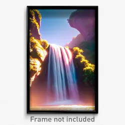 Pixel Art Poster - Realistic Falls (8 Bit Psychedelic Trippy Video Game Print)