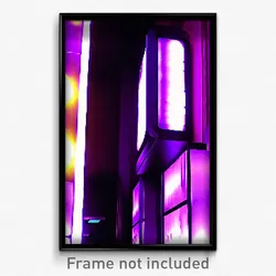 Pixel Art Poster - Purple Movie Theatre (8 Bit Psychedelic Video Game Print)