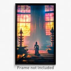 Pixel Art Poster - Stimulating Temple (8 Bit Psychedelic Video Game Print)