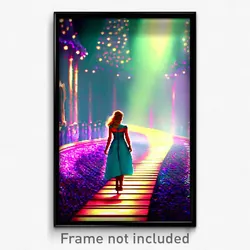 Pixel Art Poster - Enchanted Catwalk (8 Bit Psychedelic Trippy Video Game Print)
