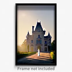 Pixel Art Poster - Angelic Chateau (8 Bit Psychedelic Trippy Video Game Print)