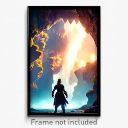 Pixel Art Poster - Thunderous Grotto (8 Bit Psychedelic Trippy Video Game Print)