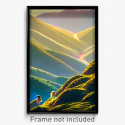 Pixel Art Poster - Plastic Hills (8 Bit Psychedelic Trippy Video Game Print)