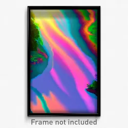 Pixel Art Poster - Colorful River (8 Bit Psychedelic Trippy Video Game Print)
