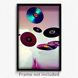 Pixel Art Poster - Flying Vinyl (8 Bit Psychedelic Trippy Video Game Print)