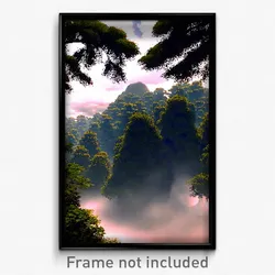 Pixel Art Poster - Unknown Cloud Forest (8 Bit Psychedelic Video Game Print)