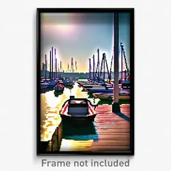 Pixel Art Poster - Cool Marina (8 Bit Psychedelic Trippy Weird Video Game Print)